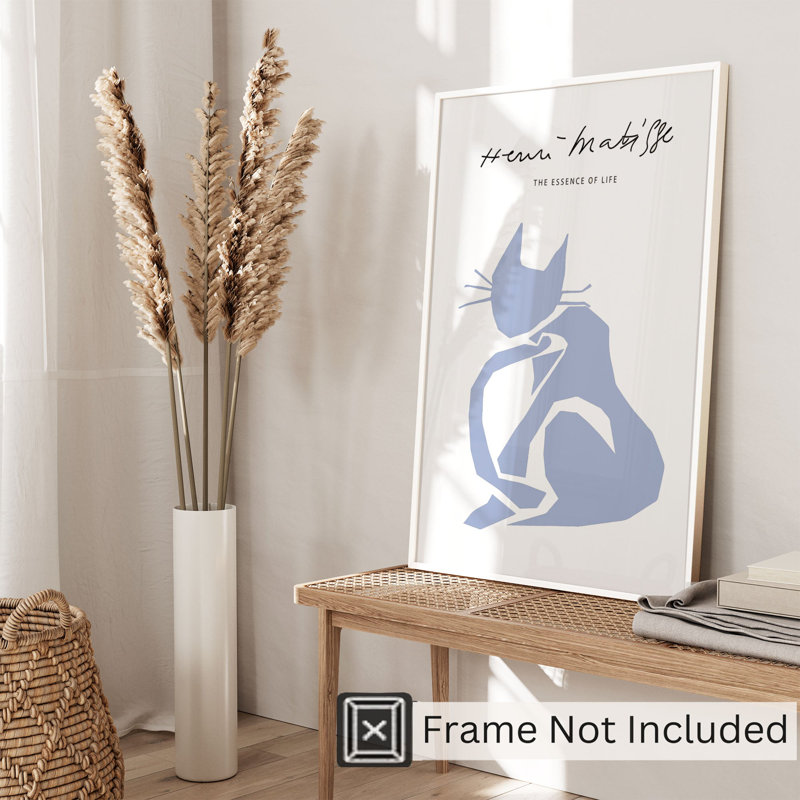 Animaux, matisse, chat, bleu, reproduction d'art moderne sans cadre, H 36 po x l 24 po