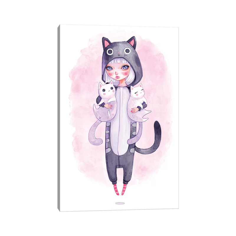 Kigurumi Cuddles by Melanie Schultz - Wrapped Canvas Painting, 66.04 cm H x 45.72 cm W x 1.91 cm D