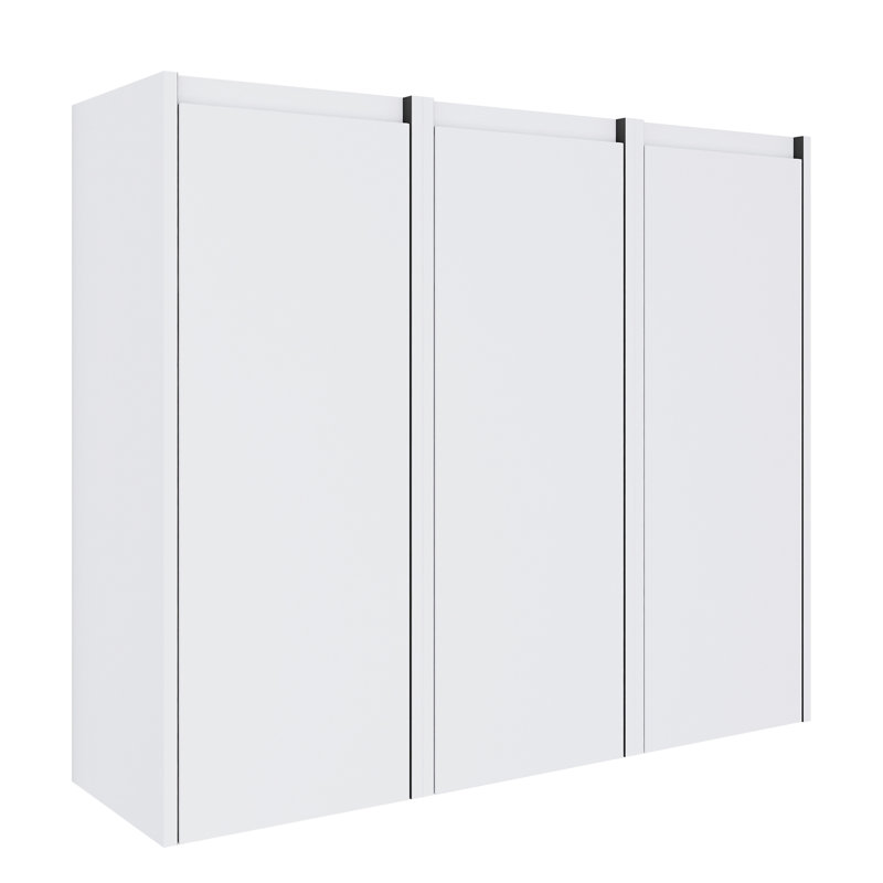 Armoire latérale de salle de bain 12 po, 3 portes à fermeture en douceur, conception à fixation flottante, 12 * 3 (emballage KD)