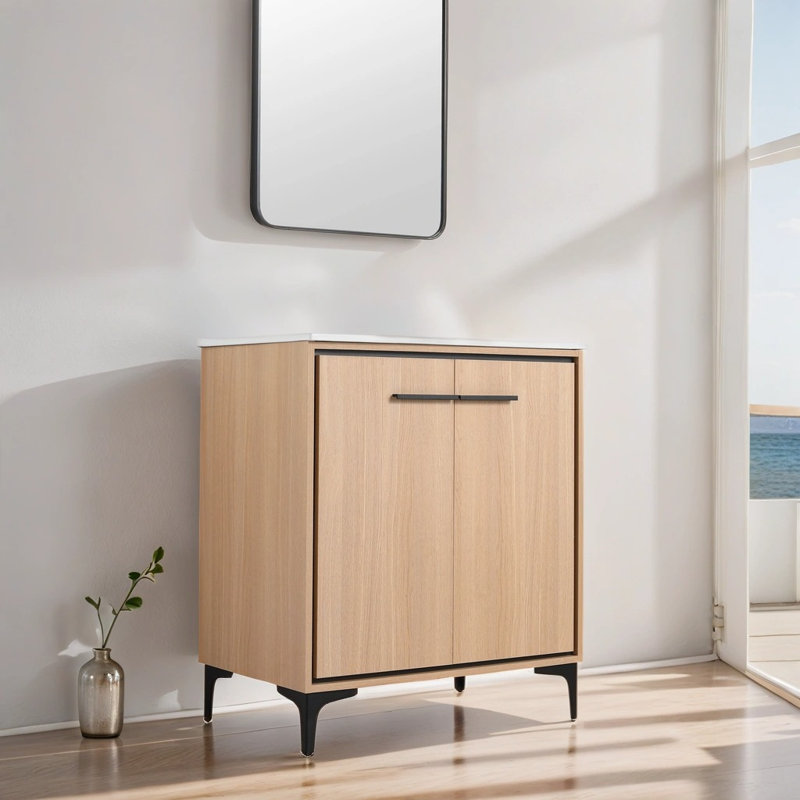 Dajean 30 " W Freestanding Standard Free Standing 1 Single Vanity Bathroom Vanity With Ceramic Top