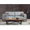 Stylish 3-Seat Sofa-Bed, Grey Polyester Fabric, 87.8 x 35.8 x 33.5 inches | Beech Wood/Chipboard Frame, Walnut Legs | Sofabed with Shiftable Backrest & Dry-Cleanable Cushions, Perfect for Modern Scandinavian Homes