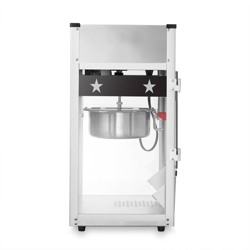 Olde Midway Black Commercial Popcorn Machine with 8-Ounce Kettle