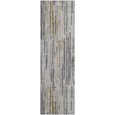 Premium Machine Washable Mehara AMF1684 Stripes Rug