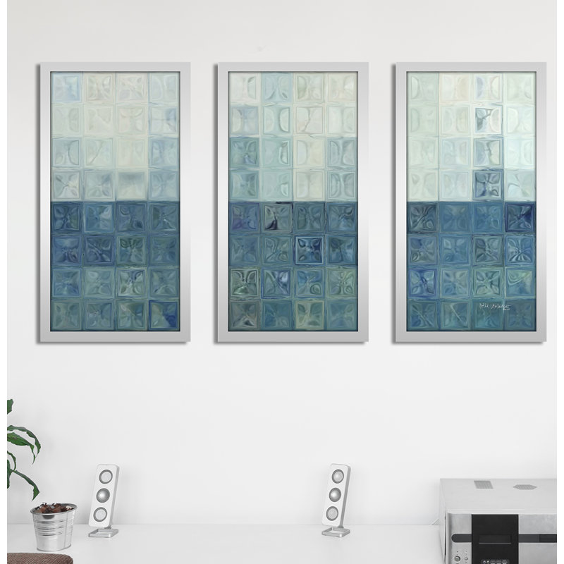 « tile art 6 2015 max » par mark lawrence, ensemble de 3 impressions encadrées, H 25,5 po x l 40,5 po x P 1 po