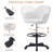 White Ergonomic Office Chair with PU Leather, Adjustable Swivel Desk Chair, Comfortable Computer Task Chair with Lumbar Support for Home Office or Study-1898579588
