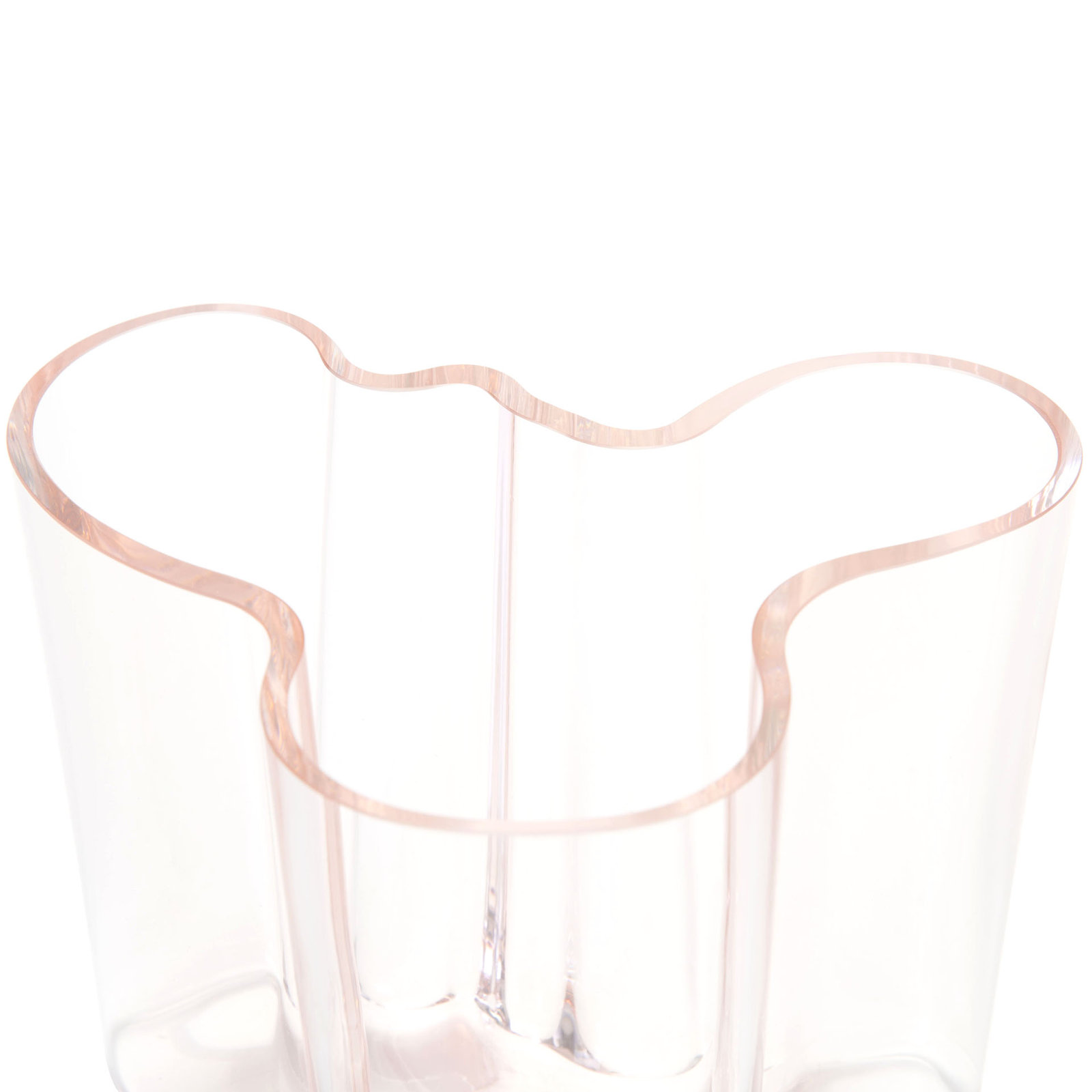 Alvar Aalto Table Vase, Salmon Pink, 6.3" H x 8.19" W x 6.9" D