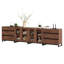 Commode 4 en 1 moderne avec portes en verre et 6 tiroirs, armoire de rangement avec tablettes réglables, commode pour chambre à coucher-861766290