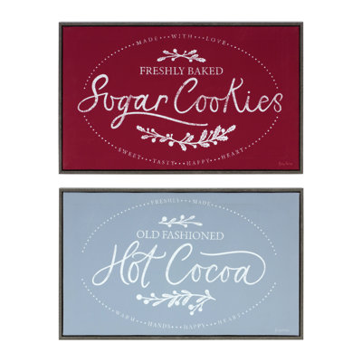 Plaque murale de biscuits d'hiver et cacao (ensemble de 2)