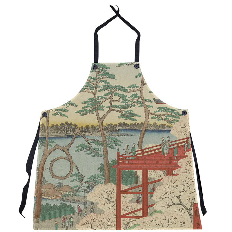 Bib Apron, Red/Tan