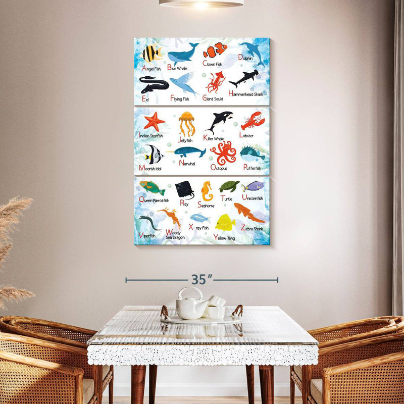 Carte de l'alphabet Sea Life, H 32 po x l 20 po