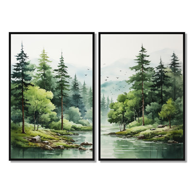 «Tranquil Forêts», art mural sur toile «Forest paysages»