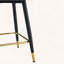 Ensemble de 2 tabourets de bar en cuir de polyuréthane gris clair avec repose-pieds or-1172754997