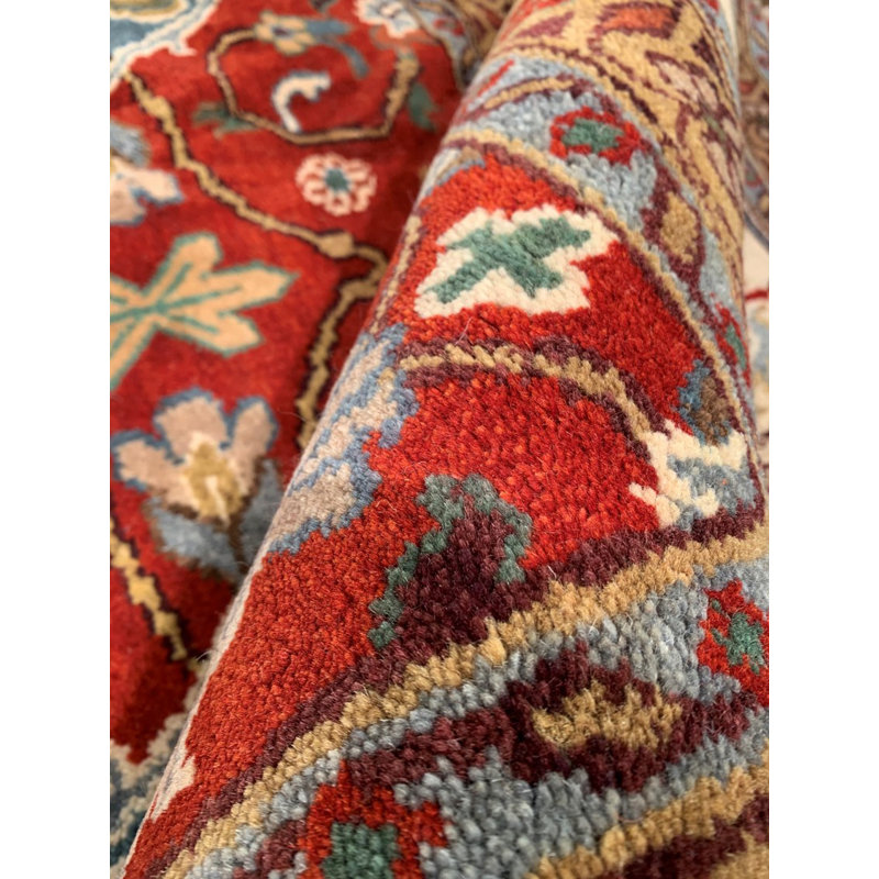 Wool Oriental Area Rug in Rust/Ivory