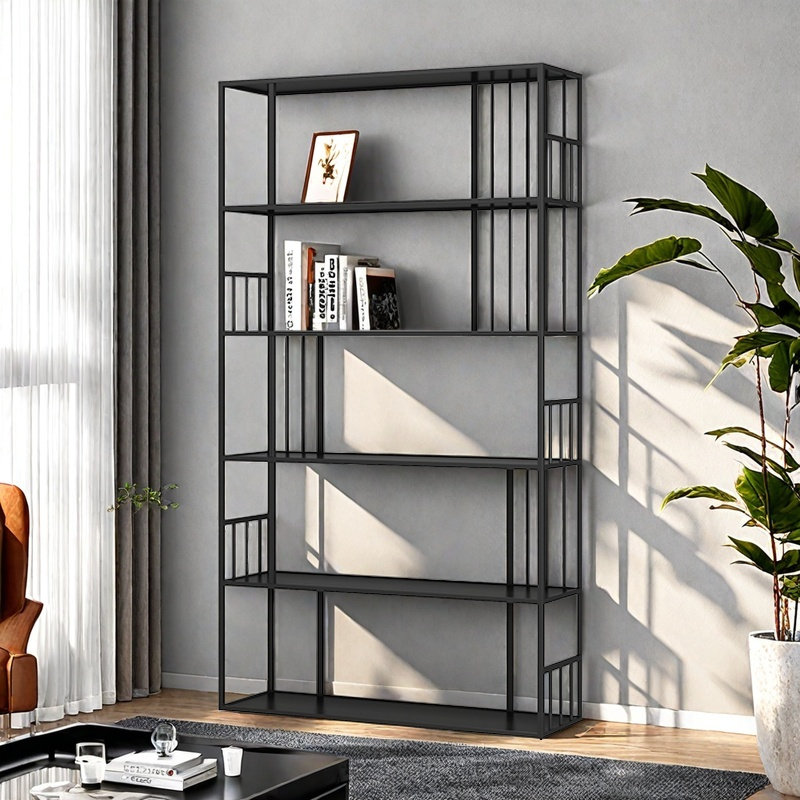 Une bibliothèque populaire et esthétiquement agréable, H 70,8 po x l 39,3 po x P 11,8 po, Noir