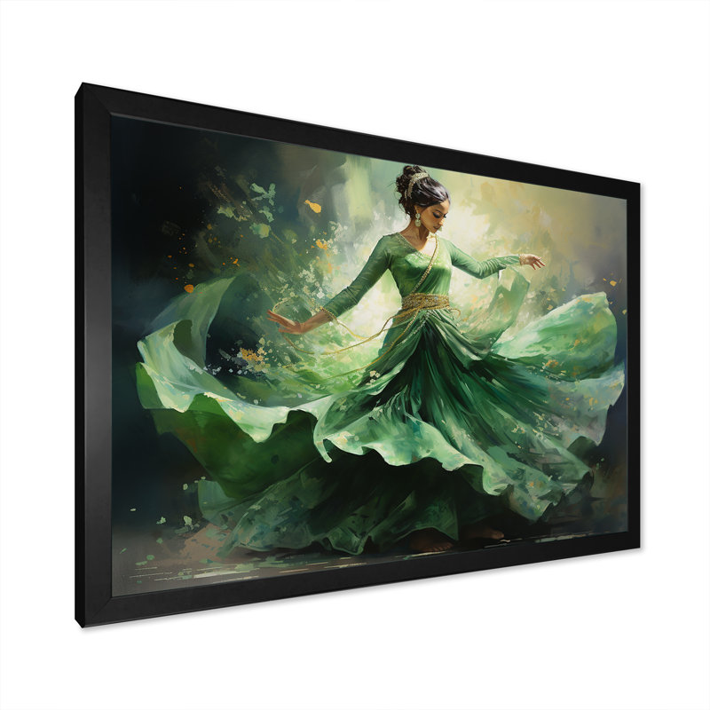 «Dance Kathak Chronicles III», reproduction sur toile, Cadre simple noir, H 12 po x l 20 po x P 1 po