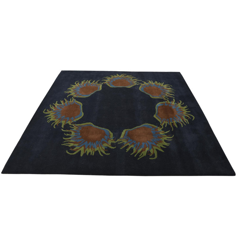 Tapis carré bleu marine Nova