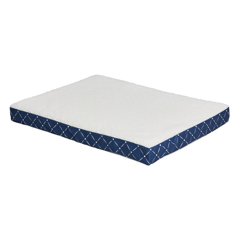 Lit pour chien Donovan orthopédique double épaisseur Quiet Time, Petit (l 40 po x P 29 po x H 3,5 po), Bleu