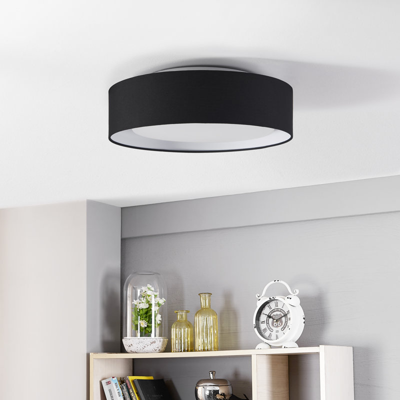 Redbad Flush Mount, Black/White