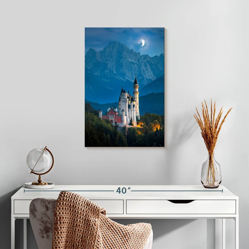 Lilie Neuschwanstein Castle At Night, 24" H x 16" W