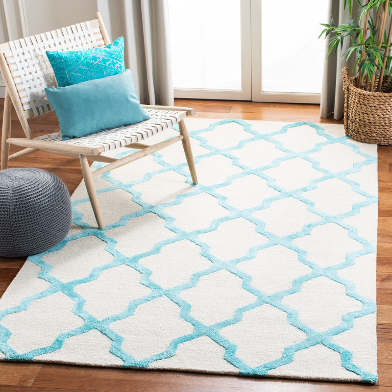 Cambridge Hand Tufted Wool, Viscose Geometric Rug, Rectangle 6' x 9'