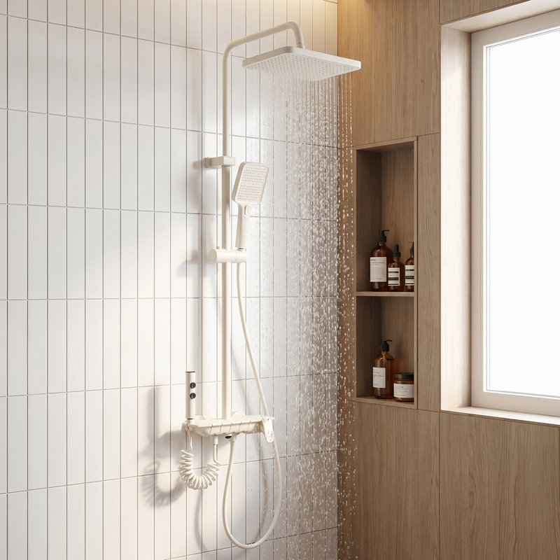 Wall-Mount Bathroom Piano-Key Panel Shower System Set