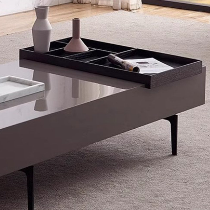 Combinaison simple de table basse et de meuble télé, Gris