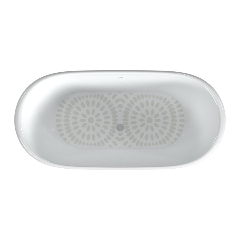 Sandringham 70.13'' L Freestanding Soaking Bathtub, White Interior with White Exterior