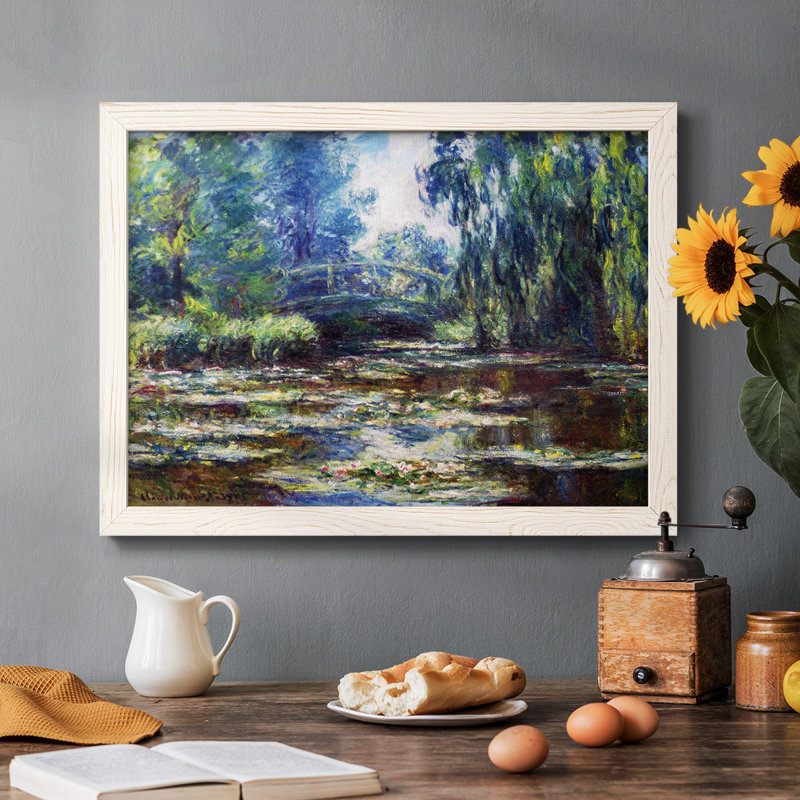 «Water Lillies in Monets Garden», reproduction d'un seul cadre photo sur toile, Blanc, H 22 po x l 32 po x P 1,5 po