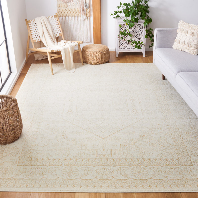Tapis oriental ivoire / beige Wadlington, Rectangle 4 pi x 6 pi
