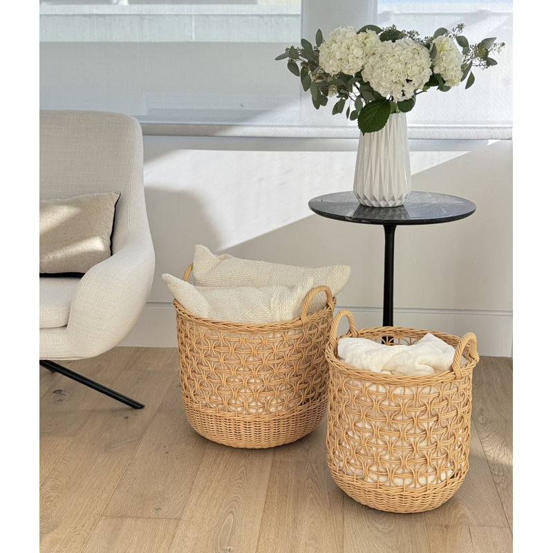 Laundry Basket with Handles, 18" H x 14.5" W x 14.5" D