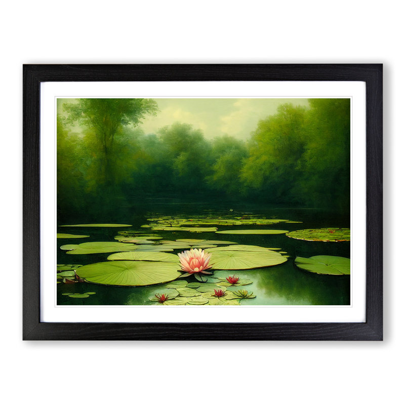 Special Water Lily Pond - Framed Print, 34cm H x 46cm W, Black Frame
