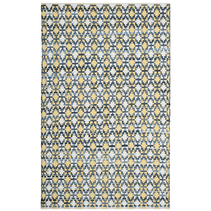 Tapis en coton tissé à la main Aitken, Rectangle 2 pi 6 po x 4 pi
