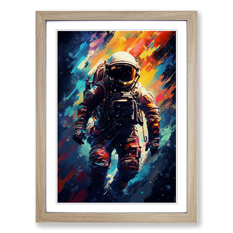 Single Picture Frame Print on Wood, Oak Framed, 34cm H x 25cm W