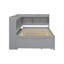 Lit simple en forme de L en gris avec 2 tiroirs - Prises de mobilier de chambre à coucher, tiroirs, pratique-1901069247