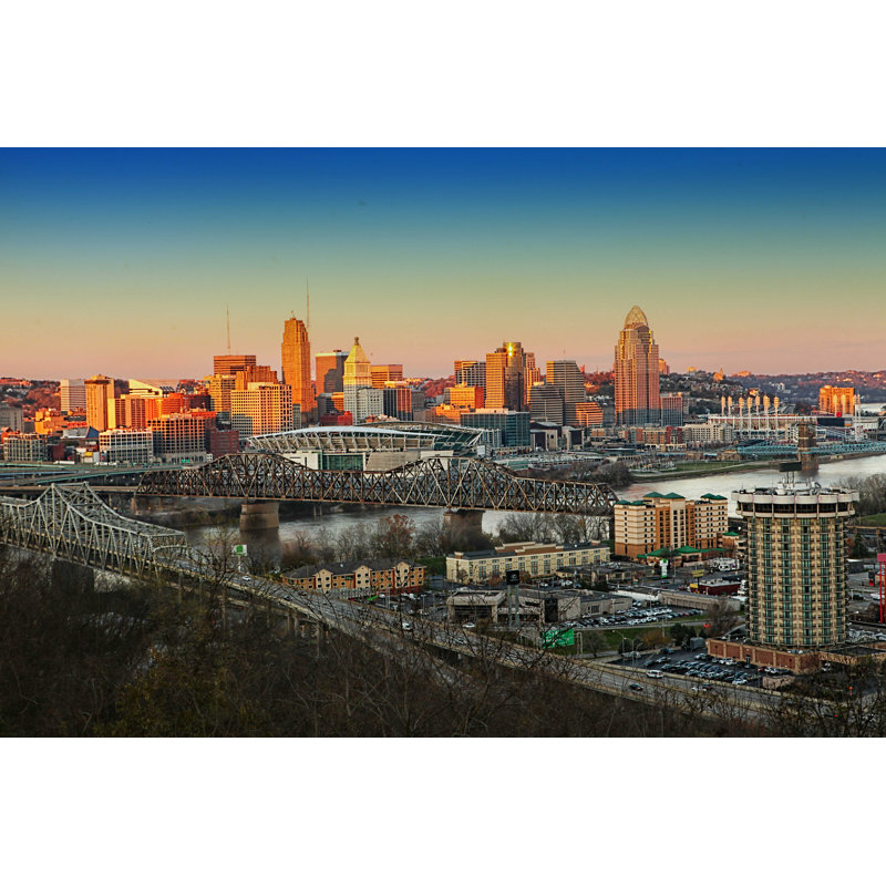 " Cincinnati Skyline " by Hstiver, 8" H x 12" W
