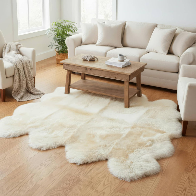 Tapis champagne fait à la main Fraley, Nouveauté 5 pi x 6 pi 8 po
