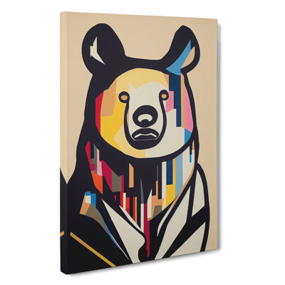 Abstract Bear - Wrapped Canvas Print