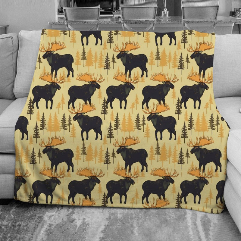  Moose Fleece Blanket, Throw