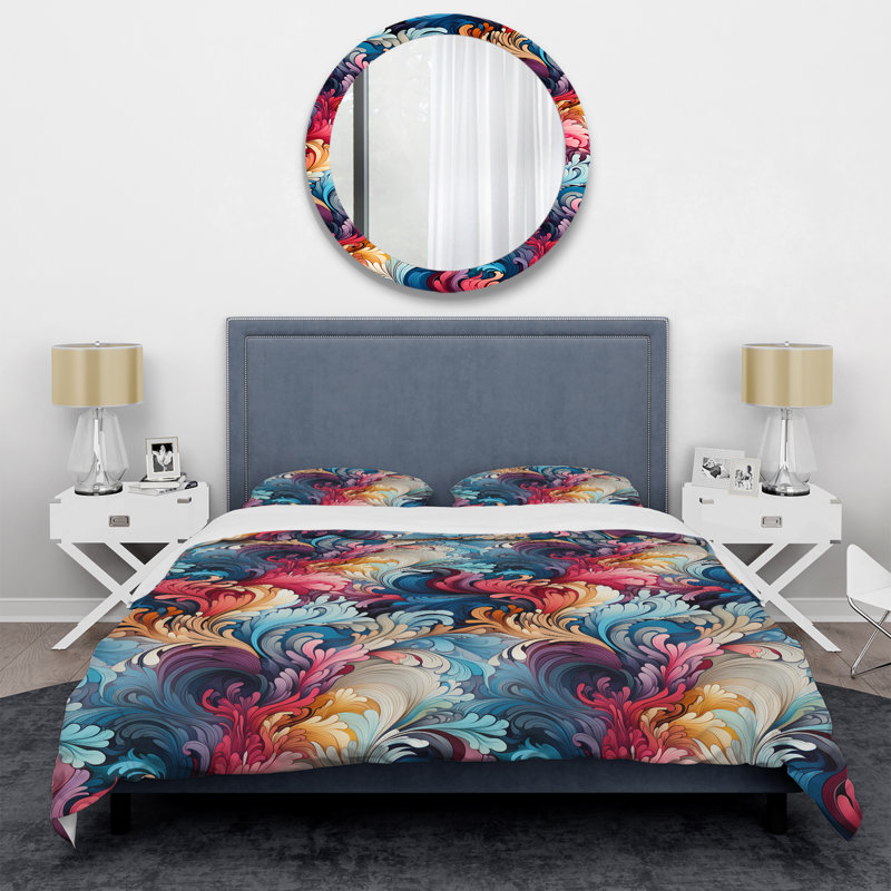 Ensemble de housse de couette Ethno Paisley Harmony Fuse Marble, Housse de couette pour très grand lit et 2 très