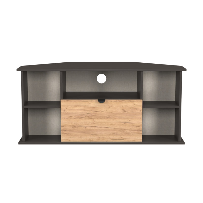 Sunehri Corner TV Unit, Oak/Brown, 51cm H x 110cm L x 52cm W