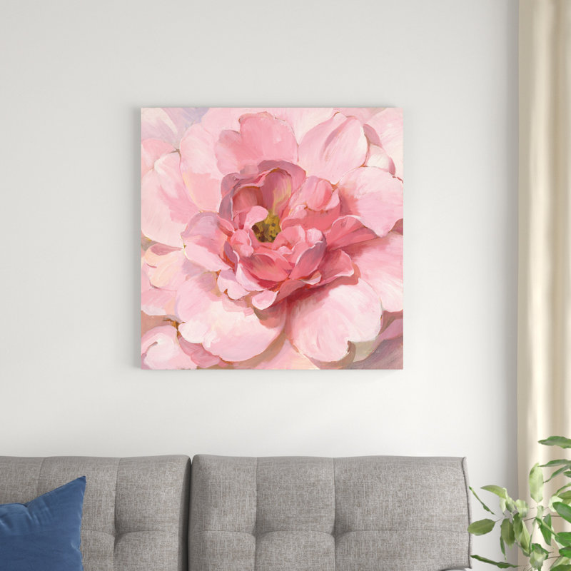 " Blushing Peony " Mixed Media Print, 30" H x 30" W