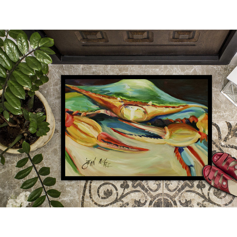 Tapis de porte d’intérieur anti-dérapant crabe, Rectangle 2 pi x 3 pi