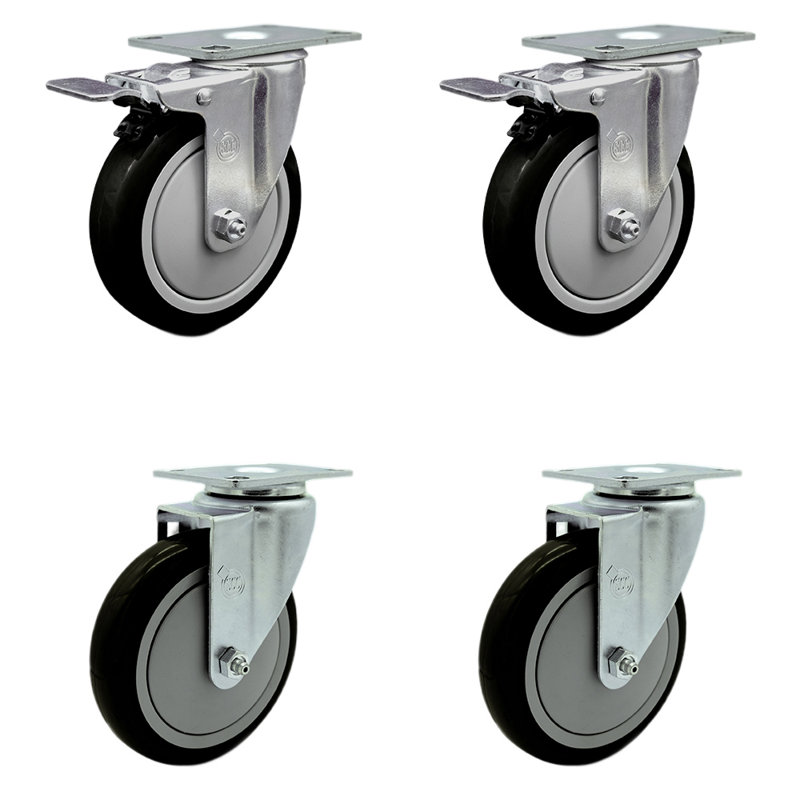 Ensemble de remplacement pour roulettes pivotantes avec freins Cambro Ultra Pan Carrier, Noir
