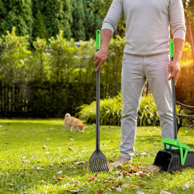 Poubelle pivotante et râteau Poop Scooper avec 100 sacs à déchets, accessoire de sac pour petits et grands chiens, pelle à couvercle pour pelouse, cour, chenil pour chien