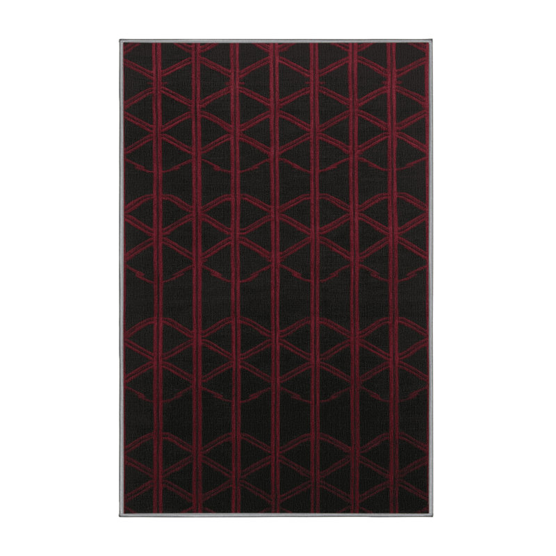Machine Washable Trellis Gray Area Rug, Rectangle 6' x 9'