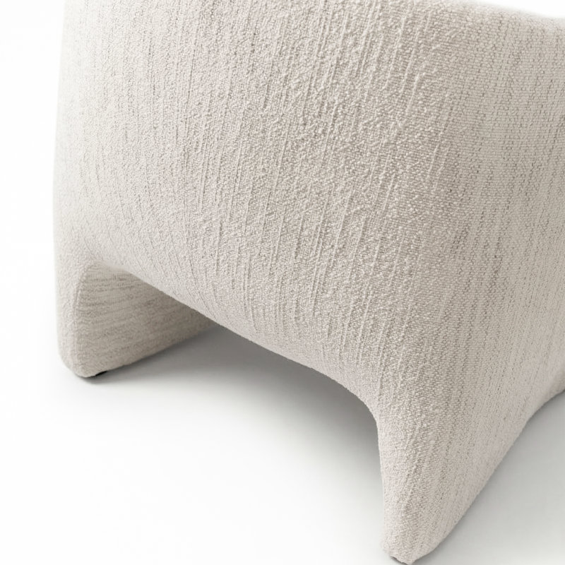 Fauteuil d'appoint rembourré à dossier bas Premier, Beige