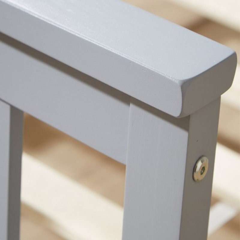 Aadi Solid Wood Shaker Bed Frame, Small Double (4'), Grey