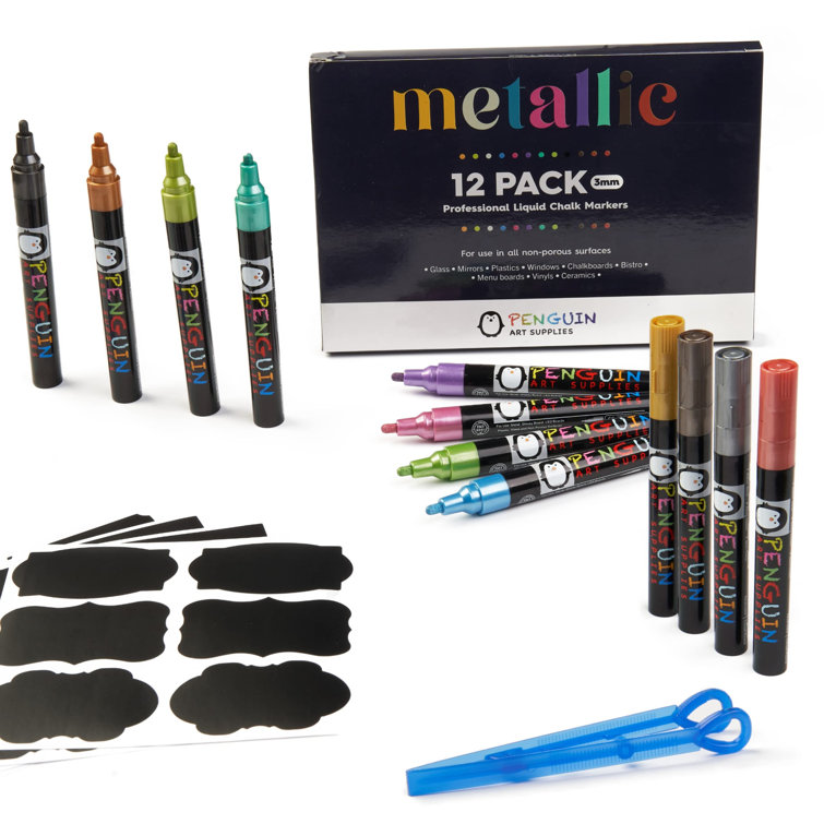 PROFESSIONAL Liquid Chalk Markers (12pc) Erasable Chalkboard Pen