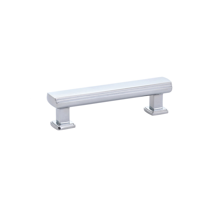 Art Deco 4" Center to Center Bar Pull, 4", Polished Chrome