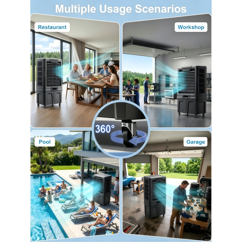 Refroidisseur par évaporation industriel 12000 pi³ / min 40 gallons